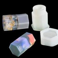 Epoxy Resin Molds Silicone Box with Lid, DIY Resin Molds Bottle Storage Jar Crystal Epoxy Mold Kit Jewelry Trinket Container Can
