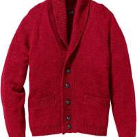 Sweter męski Sweter rozpinany Czerwony Regular Fit Fashion