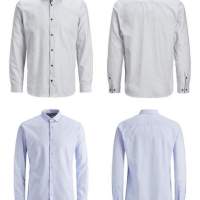 Jack & Jones camisas camisa de hombre blanco azul