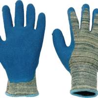 Cut protection gloves latex size 9, grey/blue, EN 388, EN 407, category II, 1 pair
