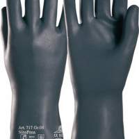 Gloves Nitopren 717 size 9 L.310mm nitrile/chloroprene velorised, 10 pairs
