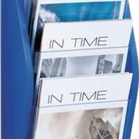 Brochure holder H540xW280xD80mm, DIN A4 portrait, blue
