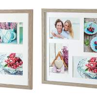 Gallery frame 4 pictures with passepartout 10x15cm oak, 1 piece