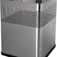 Paper basket 15l H325xW240xD240mm stainless steel silver