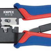 Crimping pliers L.190mm for 6-pin plug brown. KNIPEX with plastic sleeves