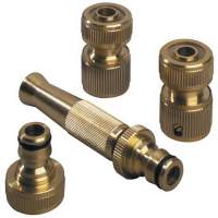 Water hose fittings set 3/4 inch tap connection REHAU with hose piece.