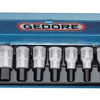 Socket set CV. 9 pieces 1/2 inch GEDORE for 4KT drive