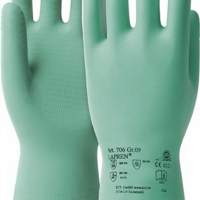 Latex gloves Lapren 706 size 9 green L.310mm KCL velorised, 10 pairs