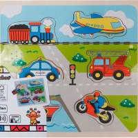 Beeboo inlay puzzle traffic with sound, 6 pieces, 1 piece