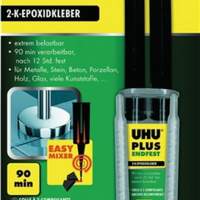 UHU plus endfest 300 2K adhesive 15g double chamber syringe, 6 pcs.