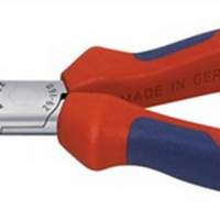 Telephone pliers L.160mm chrome straight flat round pointed KNIPEX with 2-component sleeves