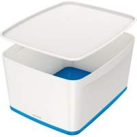 Leitz storage box with lid MyBox medium 18l white/blue