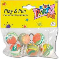 Bouncy ball with rubber band 25mm 6 pieces, 1 set