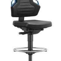 BIMOS swivel work chair Nexxit PU foam black handle blue 570-820mm