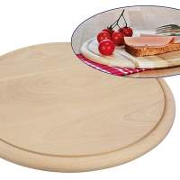 HI wooden plates made of light plantation wood Ø28cm, 24 pieces