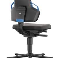 BIMOS swivel work chair Nexxit Rl.Supertec fabric black handle blue 450-600mm