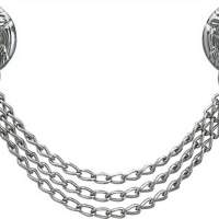 Lion head chain Samuel length: 32 cm silver brass, nickel plated