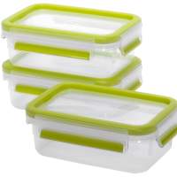 EMSA Clip & Close food storage container set of 3, light green