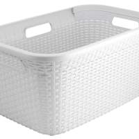 CURVER rattan laundry basket 45l cream