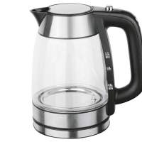 EFBE-SCHOTT kettle stainless steel glass 1.7l silver metallic