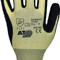 Gloves size 8, yellow/black, EN 388, category II, 12 pairs