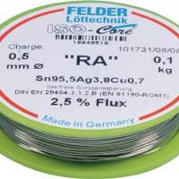 Solder wire RA 1.0mm Sn95.5Ag3.8Cu0.7, 100g