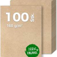 100x Kraftpapier 160 g/m² DIN A4 braunes apier aus Kartonpapier / Pappe Weihnachten - Bastelkarton, Kraftkarton, Scrapbooking